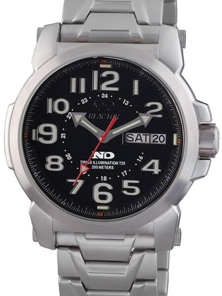 Reactor Atom Watch with Never Dark Illumination, Stainless Steel Case and Bracelet #68091