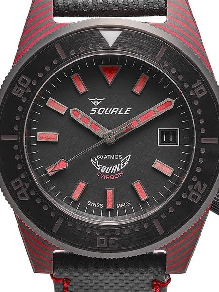 Squale 600 Meter Swiss Made Automatic Dive Watch with 42mm Carbon Fiber Case  #T183R