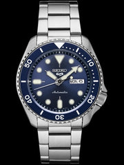 Seiko 5 Sports 24-Jewel Automatic Watch with Blue Dial and SS Bracelet #SRPD51