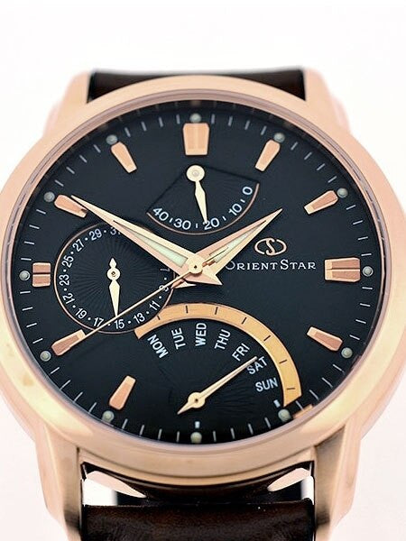 Orient Star Retrograde Day Watch with Date, Power Reserve, Sapphire Crystal #DE00003B