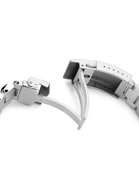 Strapcode 22mm Hexad-O "Boyer" 316L SS Bracelet with Polished Center Links for New Seiko Samurai #SS221820BPS066