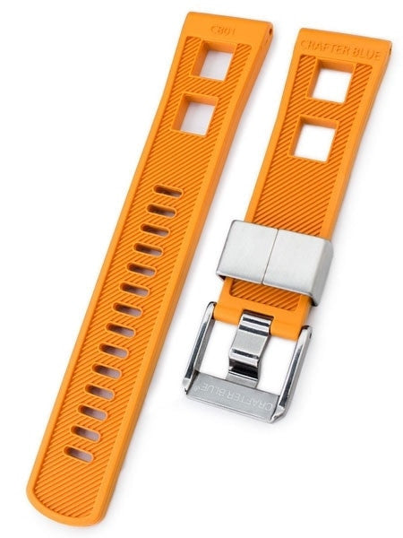 Crafter Blue 22mm Straight-End Rubber Watch Strap #CB01-C