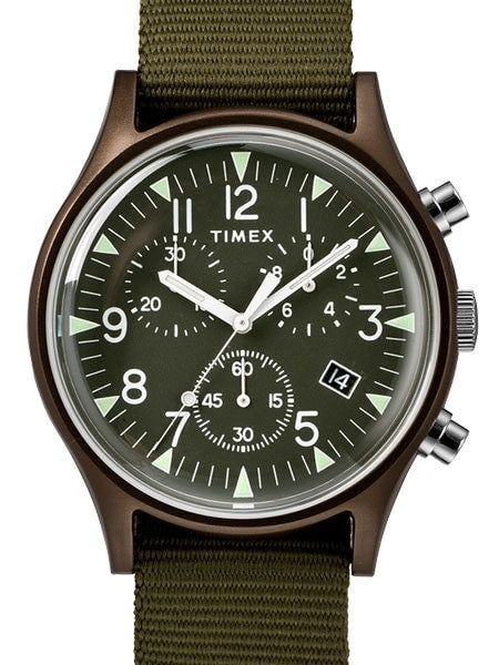 Timex 40mm MK1 Quartz Chronograph with Green Dial and INDIGLO Night-Light #TW2R67800VQ