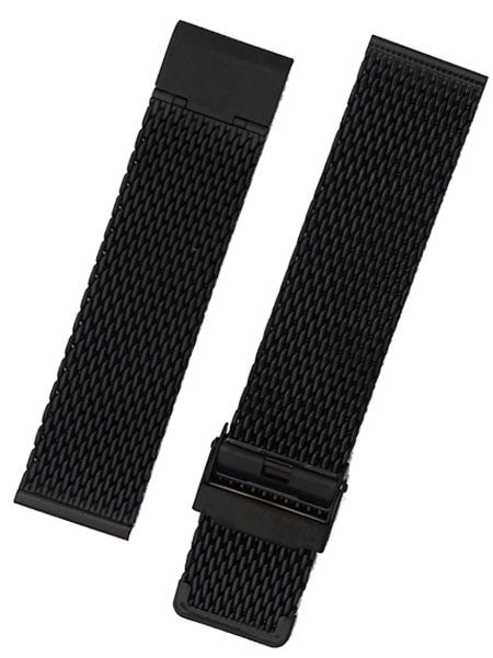 STAIB Polished Finish Black IP Milanaise Mesh Bracelet #ST-BK-2906-20812SBL (Straight End, 20mm)
