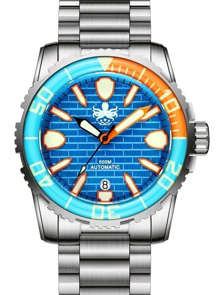 PHOIBOS 500-Meter Great Wall Swiss ETA Automatic Dive Watch with DD AR Sapphire Crystal #PY022B