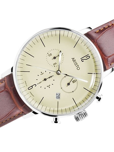 Aristo Bauhaus Swiss Quartz Chronograph Watch with 12-Hr Totalizer #4H152