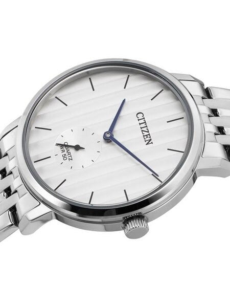 Citizen Quartz Dress Watch with White Dial and SS Bracelet #BE9170-56A