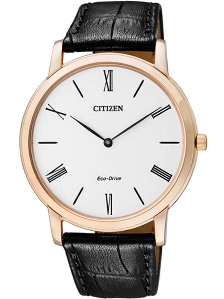 Citizen Ultra-Thin rose goldtone Dress Watch with Brown Leather