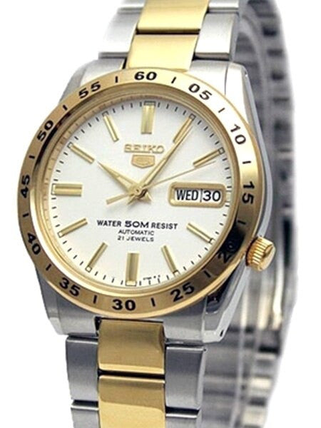 Seiko 5 Automatic Two-Tone Watch with Stainless Steel Bracelet #SNKE04K1