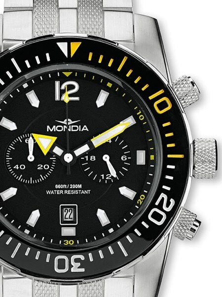 Mondia Wave Swiss Quartz Chronograph Dive Watch with a Ceramic Bezel #1-691-3