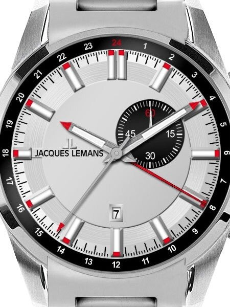 Jacques Lemans Liverpool Quartz GMT Watch with Alarm Funciton #1-1653E