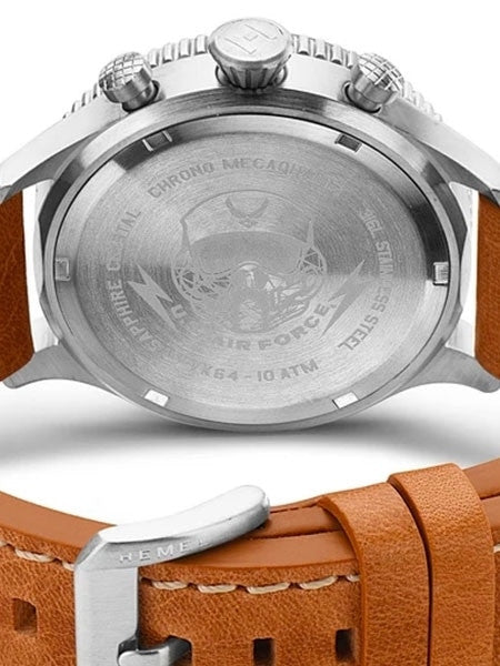 HEMEL Mecaquartz Chronograph Watch with 60-Minute Ceramic Bezel and Sapphire Crystal #HFUSAF1A