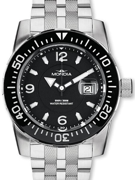 Mondia Wave Swiss Quartz 300 Meter Dive Watch with a Ceramic Bezel #1-690-1