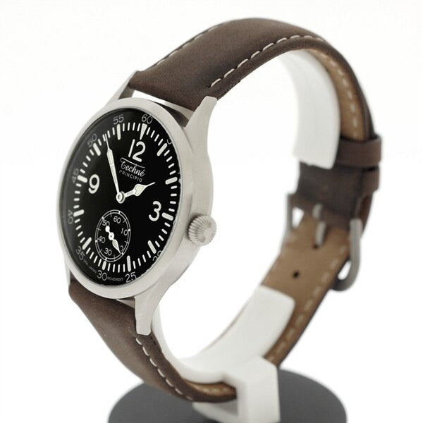 Techne 39.5mm Merlin Quartz Aviator Watch with Onion Crown and Small Seconds #245.061