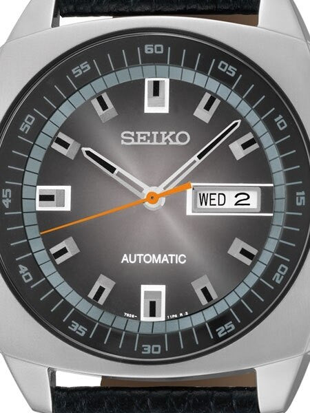 Seiko Recraft Series Automatic Watch with 43.5mm Case, Black Leather Strap #SNKN01