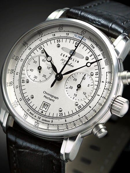 Graf Zeppelin Hand Wind Mechanical Chronograph Watch with Exhibition back #7608-1