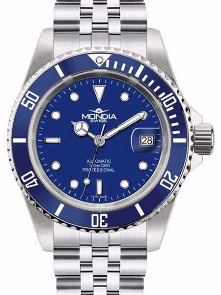 Mondia Swiss Automatic Dive Watch with Blue Dial #MS-216-SSBL-BL-GCM