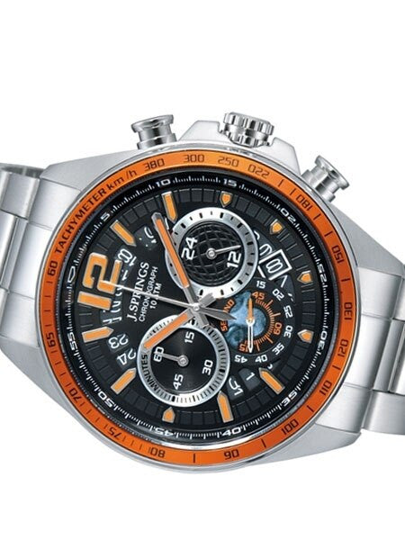 J. Springs Quartz Chronograph Watch with 60-minute Stopwatch Function and 24-hour Sub-Dial #BFJ001