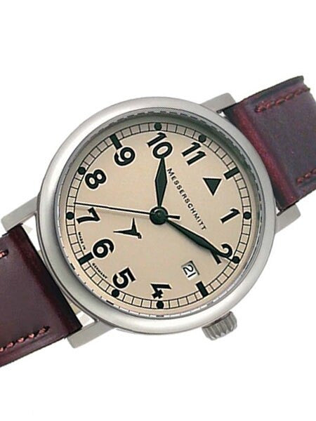 Messerschmitt Fliegeruhr Watch with Brown Leather Strap #ME-1285-1
