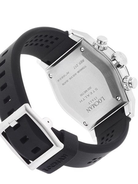 Locman Stealth 300 Meter Quartz Chronograph Watch with 46mm Case #217WHSTBKR