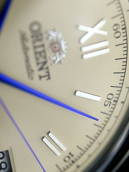 Orient 2nd-Gen Automatic Dress Watch with Cream Dial, Blue Hands #AC00009N
