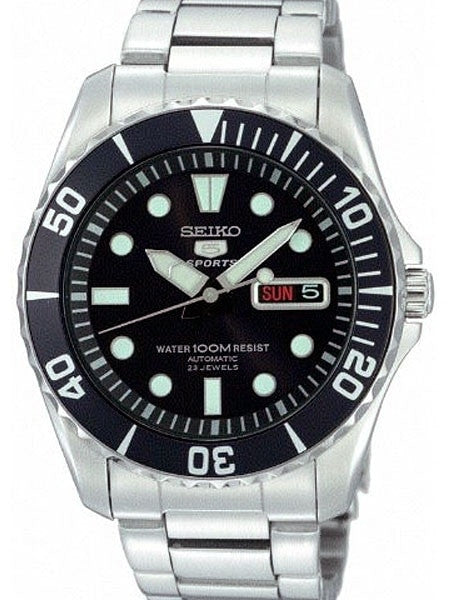 Seiko 42mm Sports 5, 23-Jewel Automatic Watch with Day and Date Window #SNZF17K1