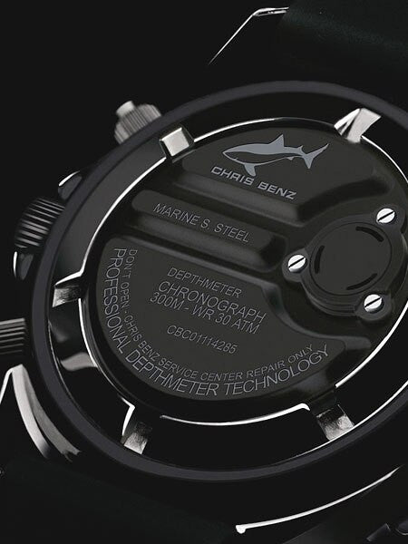 Chris Benz 300 Meter, Professional Depthmeter Dive Watch, Black Edition #CB-C300-LE