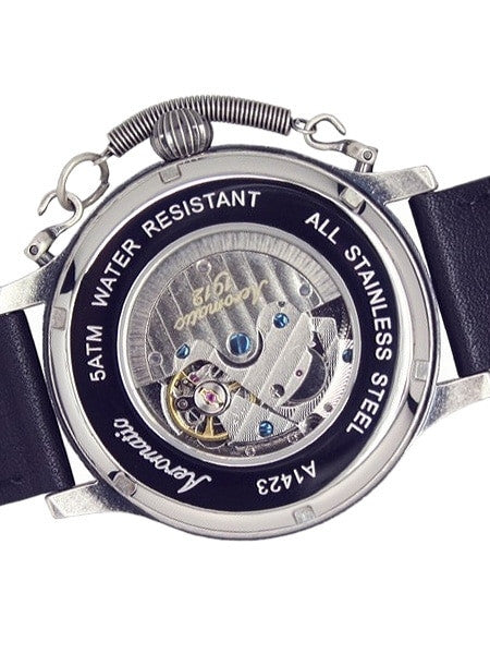 Aeromatic 1912 Automatic Aviator's Watch with Retro Crown Retention Spring, 24-Hr sub-dial #A1423