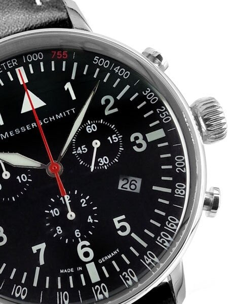 Messerschmitt Aviator's Quartz Chronograph Watch with 42mm Case #ME-755