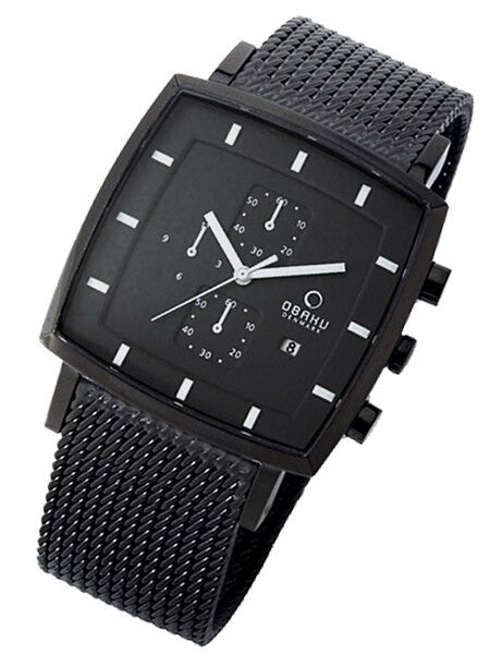 Obaku Harmony Charcoal Dial, Black Case, Quartz Chronograph Watch #V134GBBMB2
