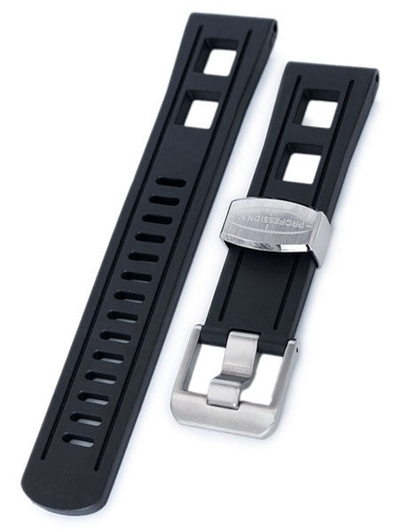 Crafter Blue 22mm Straight-End Rubber Watch Strap #CB01-A
