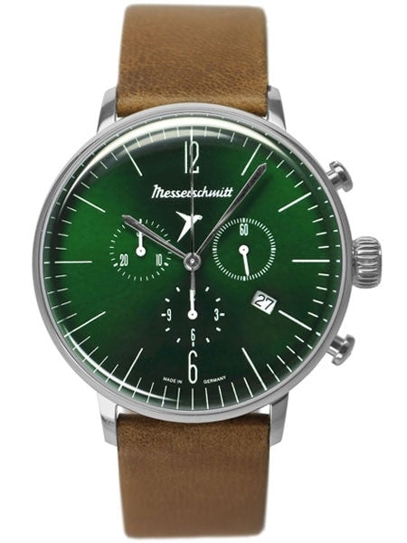 Messerschmitt Bauhaus Swiss Quartz Chronograph Watch with 12-Hr Totalizer #ME-4H184