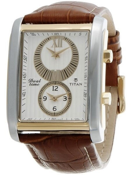 Titan Two-tone, Dual-Time Dress Watch with Precision Quartz Movement  #9309BL01
