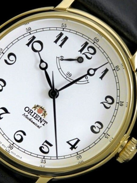 Orient Monarch Hand Winding Watch with White Dial and Power Reserve Indicator #DD03001W