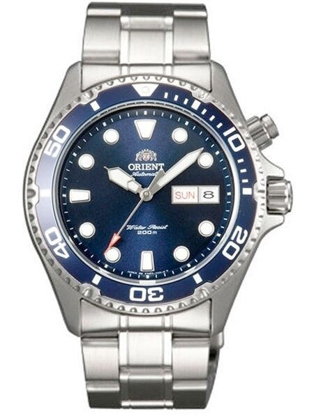 Orient Blue Ray 21-Jewel Automatic Dive Watch on a Bracelet #CEM65009D (Blue Ray)