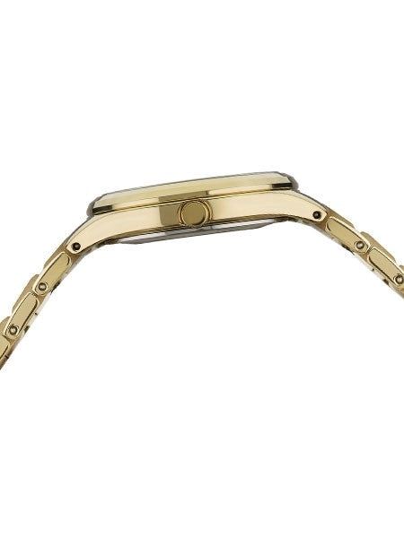 Seiko Ladies Solar Goldtone Dress Watch with Diamond Hour Markers #SUT320