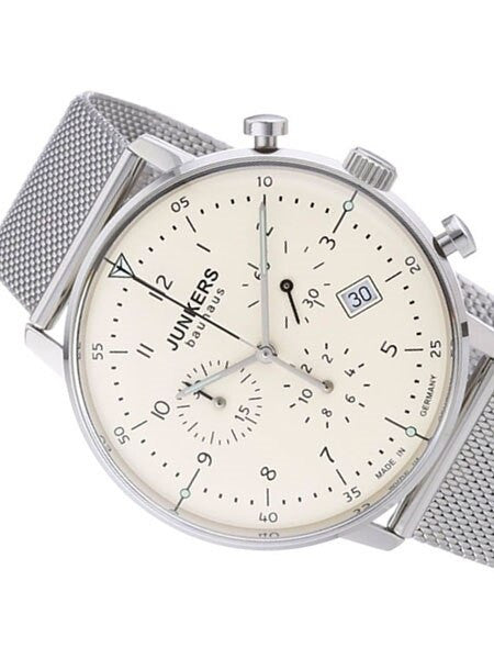 Junkers Bauhaus Quartz Chronograph Watch with Domed Hesalite Crystal #6086M-5