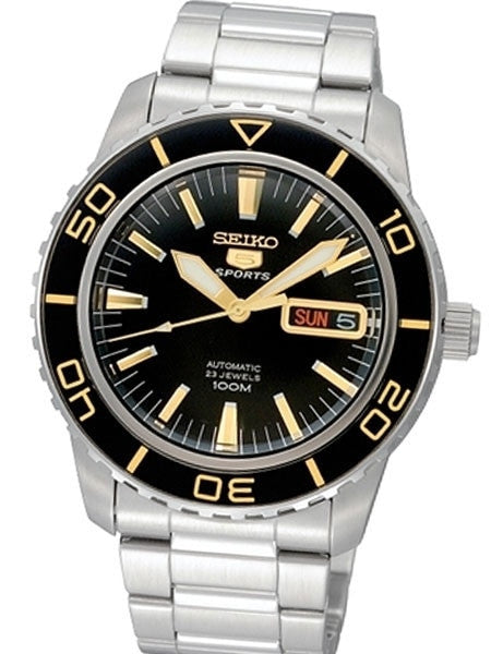 Seiko 41mm Sports 5, 23-Jewel Automatic Watch with Day and Date Window #SNZH57K1