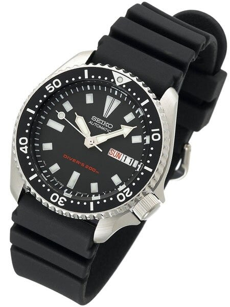 SEIKO 北米限定ブラックボーイ skx173 Seiko Black 21-Jewel Automatic Dive Watch with Rubber Strap