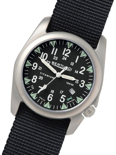 Bertucci A-4T Vintage 44 Titanium Watch w/ Tritium Tube Lights #13409