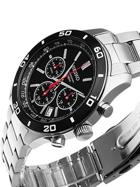 Seiko Quartz Chronograph with 24-hour Sub-Dial on a Steel Bracelet #SSB053p1