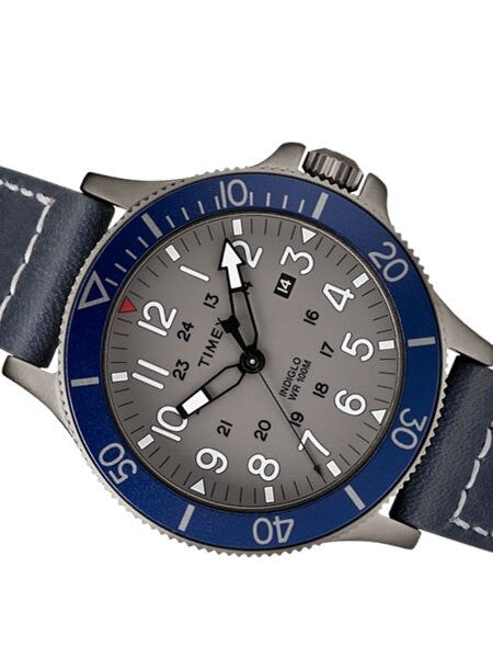Timex 43mm Allied Coastline Quartz Watch with Grey Dial and INDIGLO Night-Light #TW2R45900VQ