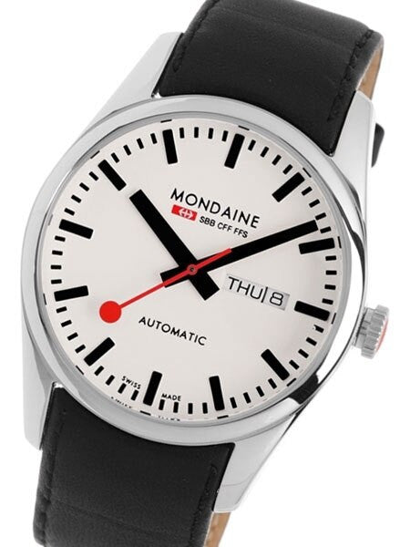 Mondaine Retro Swiss Automatic Watch with 42mm Case, Day and Date #A132-30345-11SBB