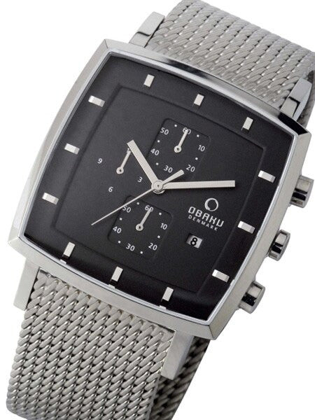 Obaku Harmony Charcoal Dial Stainless Steel Quartz Chronograph Watch #V134GCBMC2