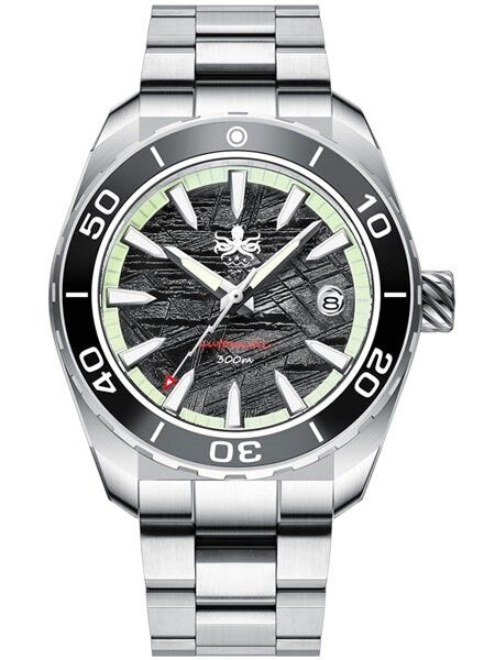 PHOIBOS Proteus 300-Meter Automatic Dive Watch with Meteorite Dial, AR Double Dome Sapphire Crystal #PY024F