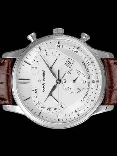 Claude Bernard Retrograde Chronograph Watch with Sapphire Crystal #01506-3-AIN