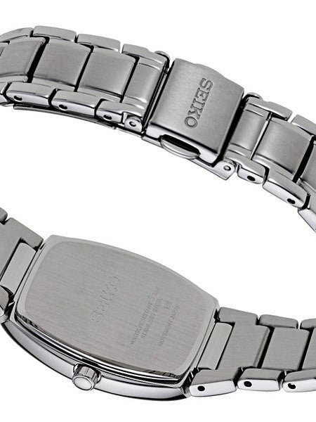 Seiko Women's Solar Powered Dress Watch with Black Dial, Silver Hands and Markers #SUP259