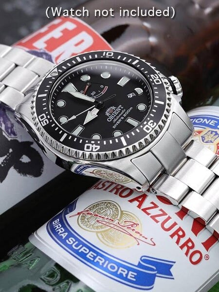 Strapcode 22mm Super-O 3D "Boyer" Stainless Steel Watch Bracelet with V-Clasp Double-Lock for Orient Neptune #SS221820B082