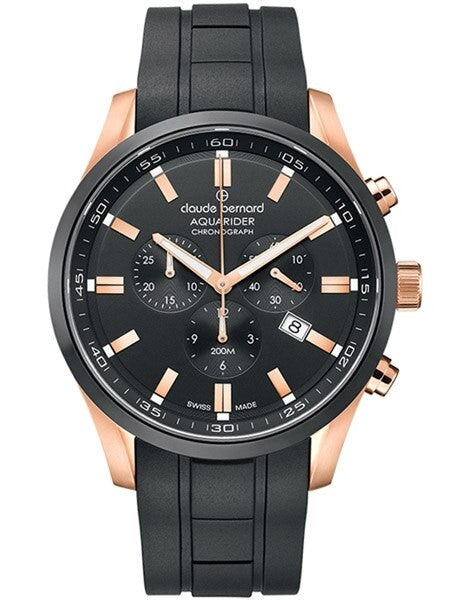 Claude Bernard Aquarider Black Dial Chronograph Dive Watch #10222-37RNCA-NIR
