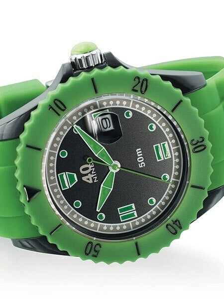 40Nine Green Plastic 45mm Case with Green Silicone Rubber Strap #40NINE02-GREEN10